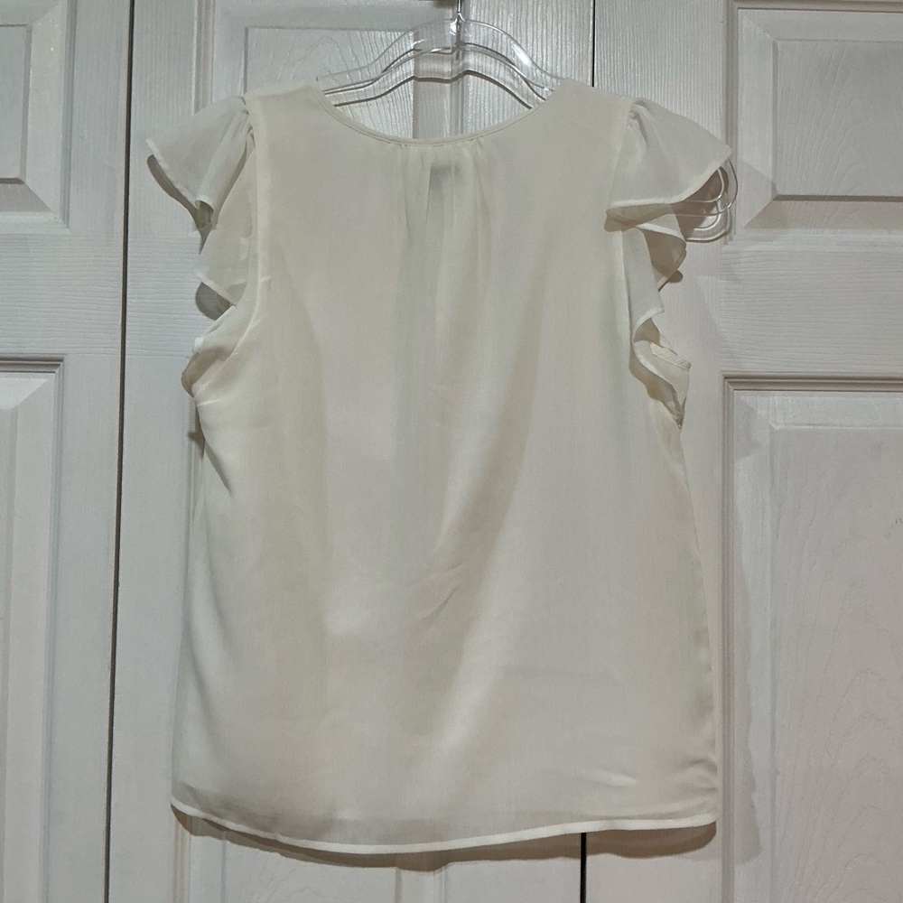 🖤 J. Crew Short Sleeve Lightweight Sheer Off White Top Blouse - XS - Picture 4 of 6